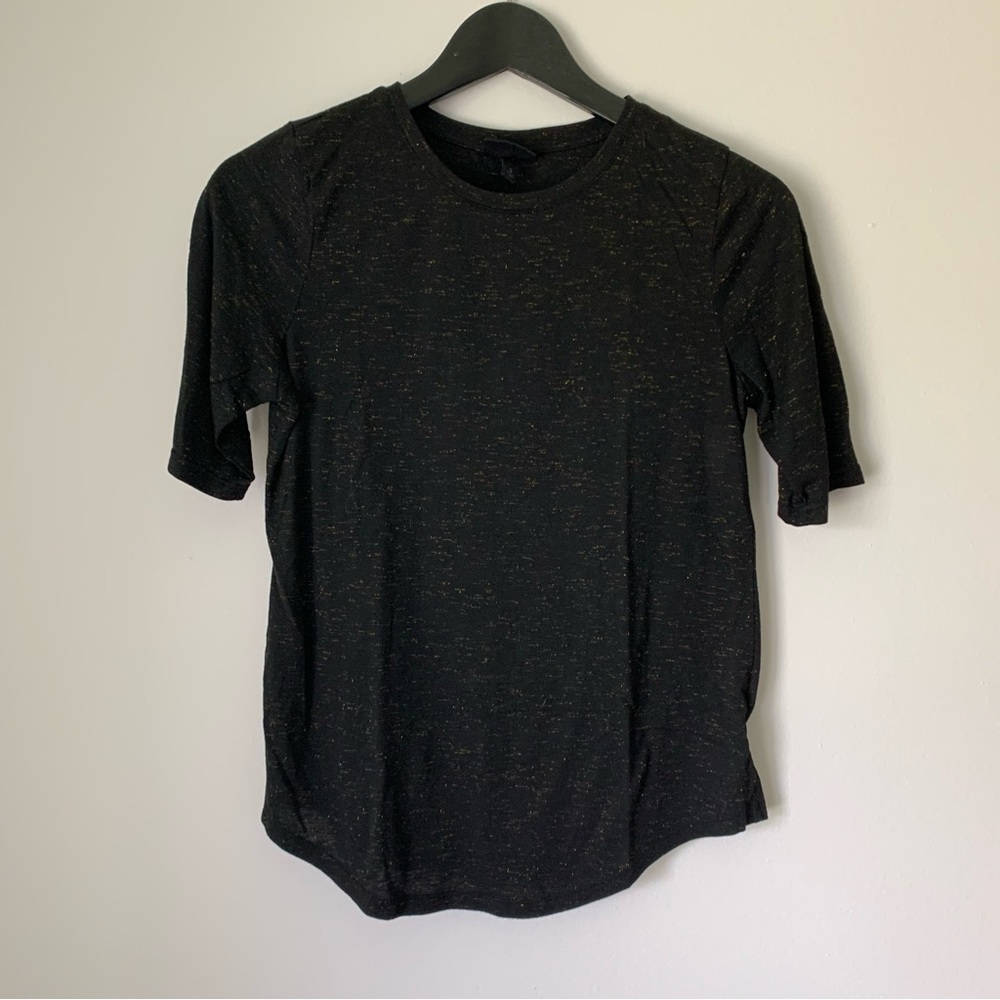 Who What Wear black T-Shirt with gold thread, S